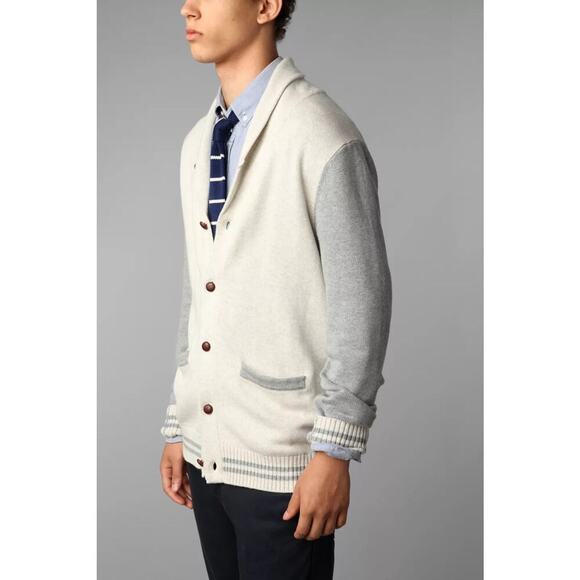 Abel Brown Varsity Shawl-Collar Sweater‎ - Picture 2 of 10